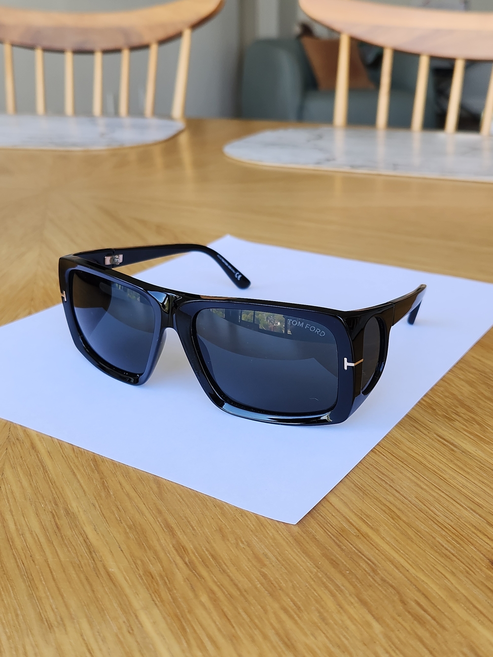 Tom Ford Glossy Black Sunglasses with Tinted Lenses
